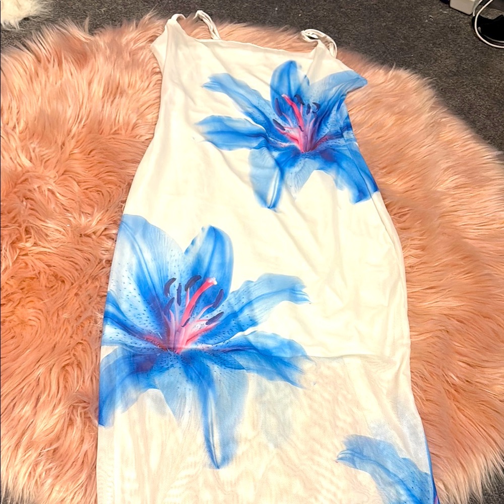 SHEIN Blue Hawaiian Flower dress